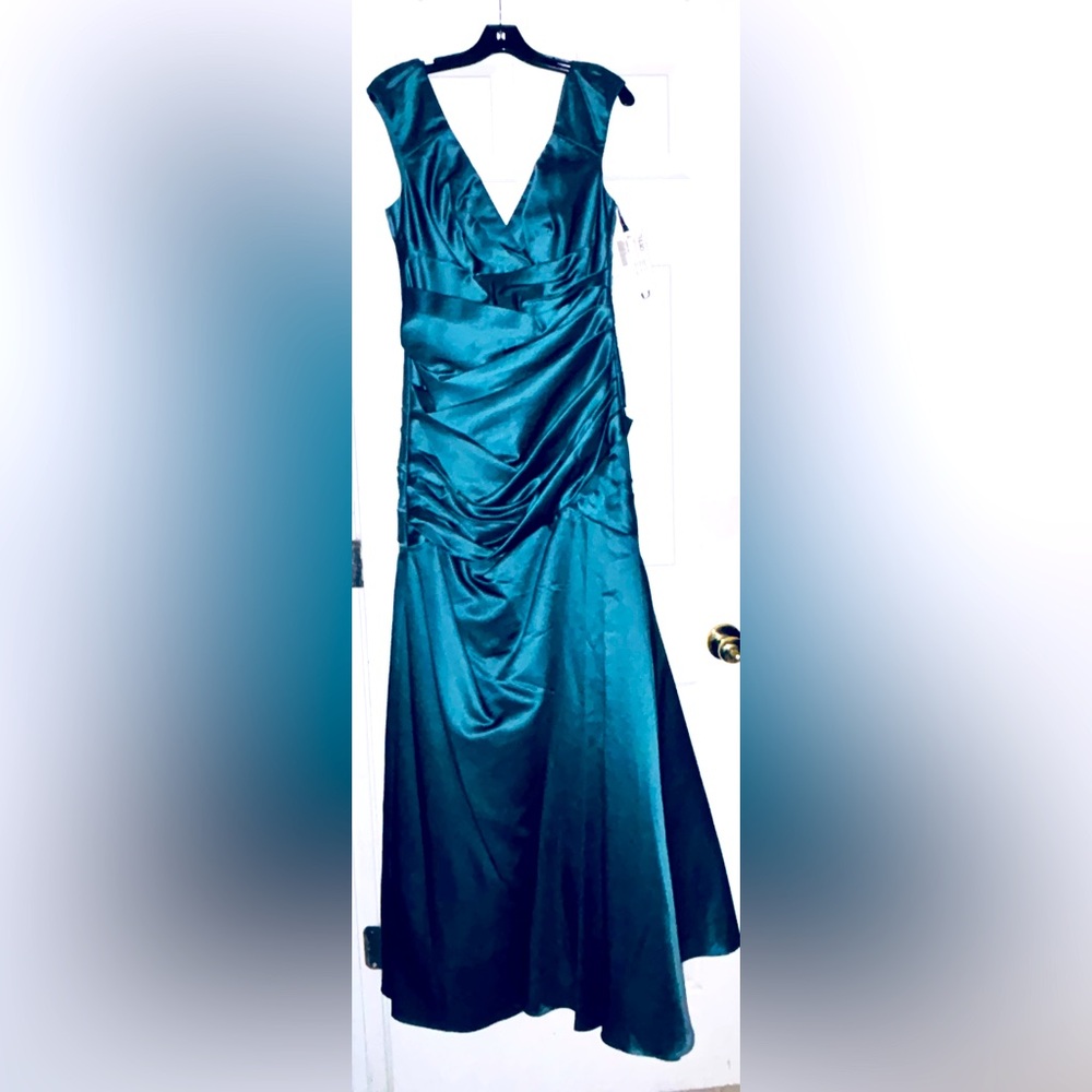 Aqua green formal dress